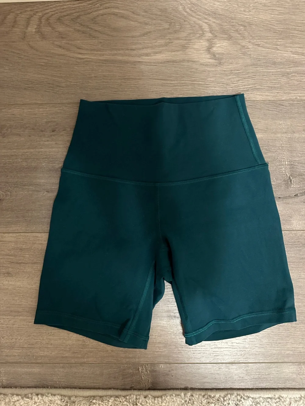 lululemon High-Rise Bike Shorts in Deep Teal, Size 2